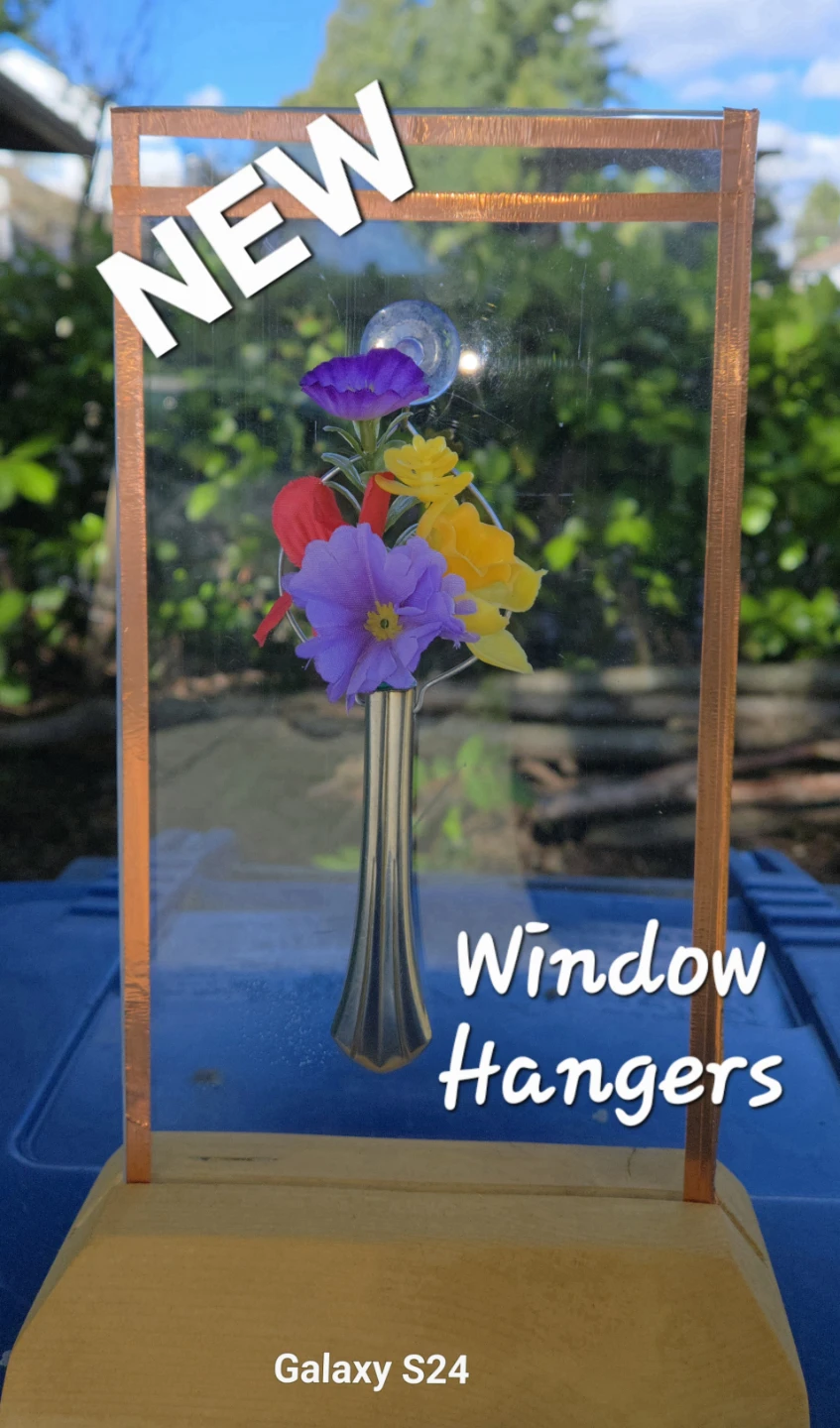 Handcrafted Window Hangers/Fridge magnets with Floral Accents