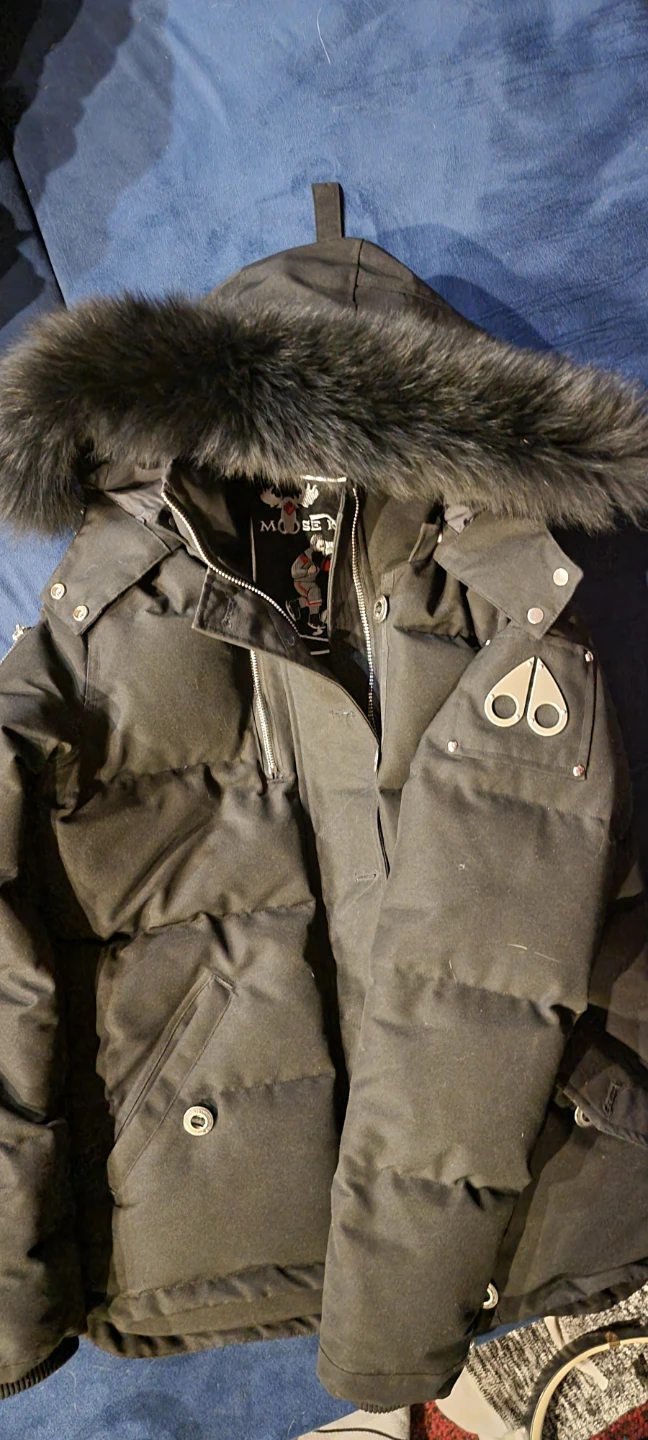 Moose Knuckles Down Filled Parka Jacket - Black - Medium