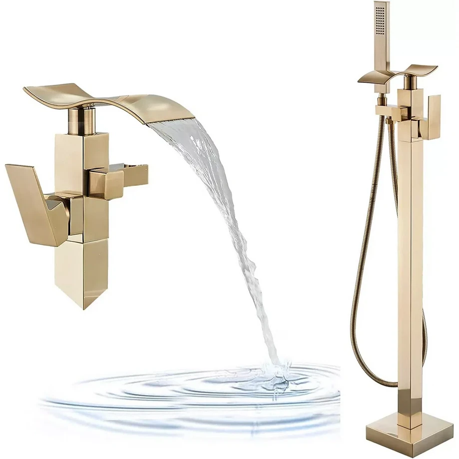 Brand New Gold Freestanding Bathtub Filler Faucet For Sale