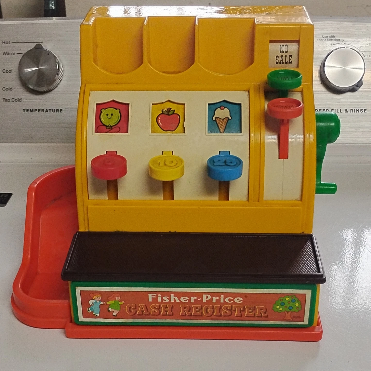 Fisher-Price vintage cash register and stovetop
