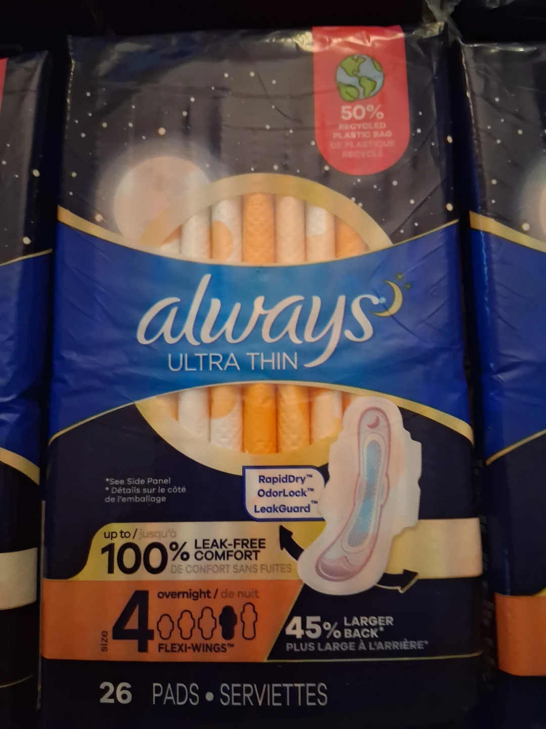Always Ultra Thin Pads, Overnight, 156 Count - photo 4