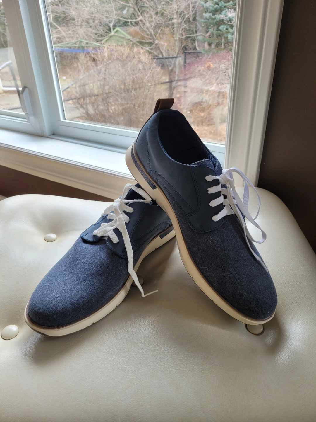 Browns Men's Blue Canvas Dress Shoes - Size 11