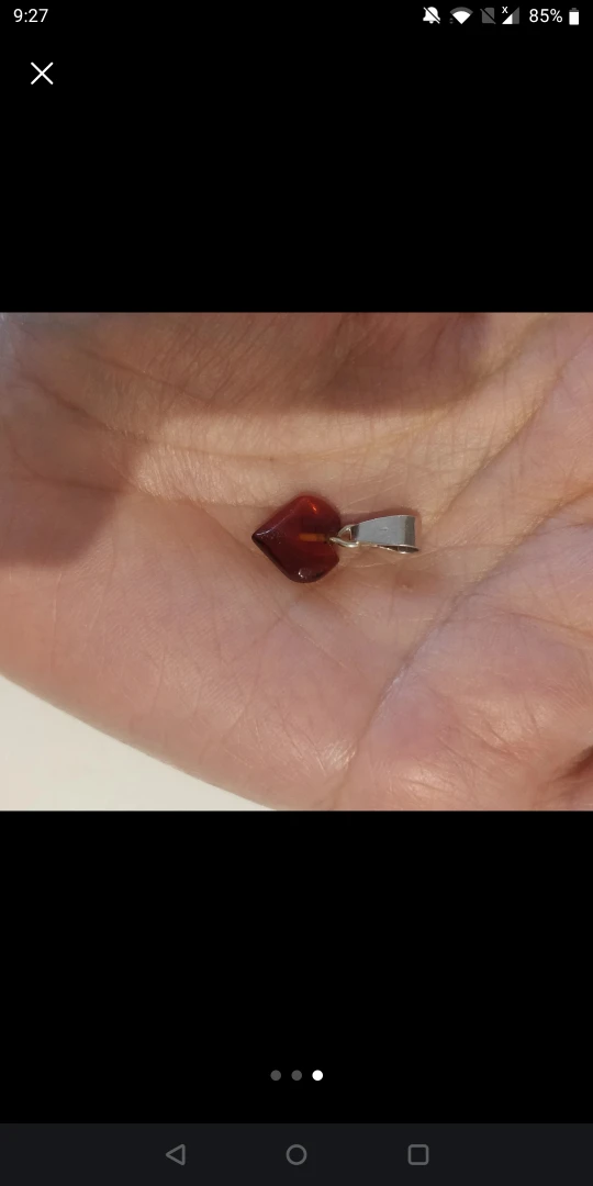 Heart Shaped Amber Pendant - photo 3