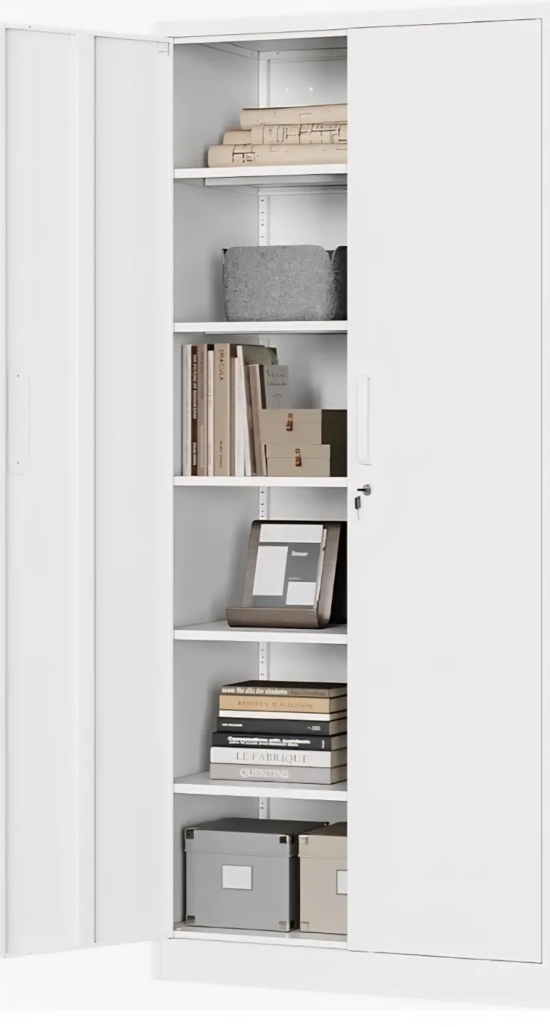 White Two-Door Storage Cabinet - photo 2