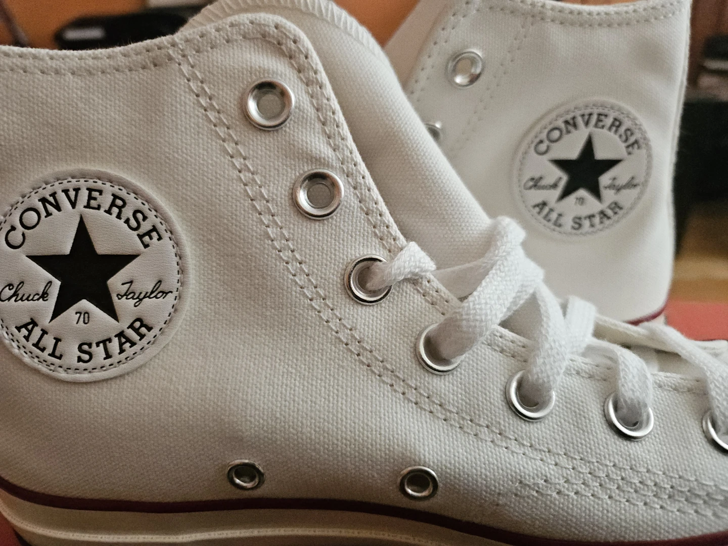 Converse Chuck 70 Hi White Canvas High Top Sneakers Men's - photo 5
