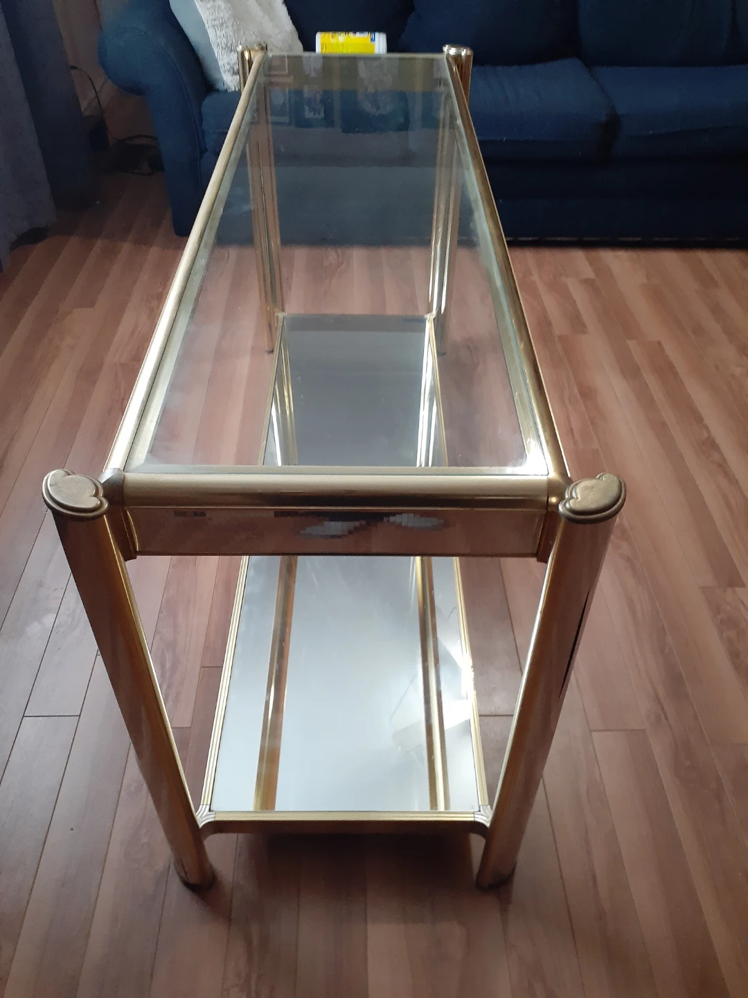 Glass and Gold Console Table - photo 2