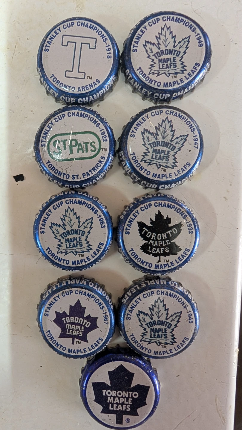 Vintage NHL Hockey Team Bottle Caps Collection
