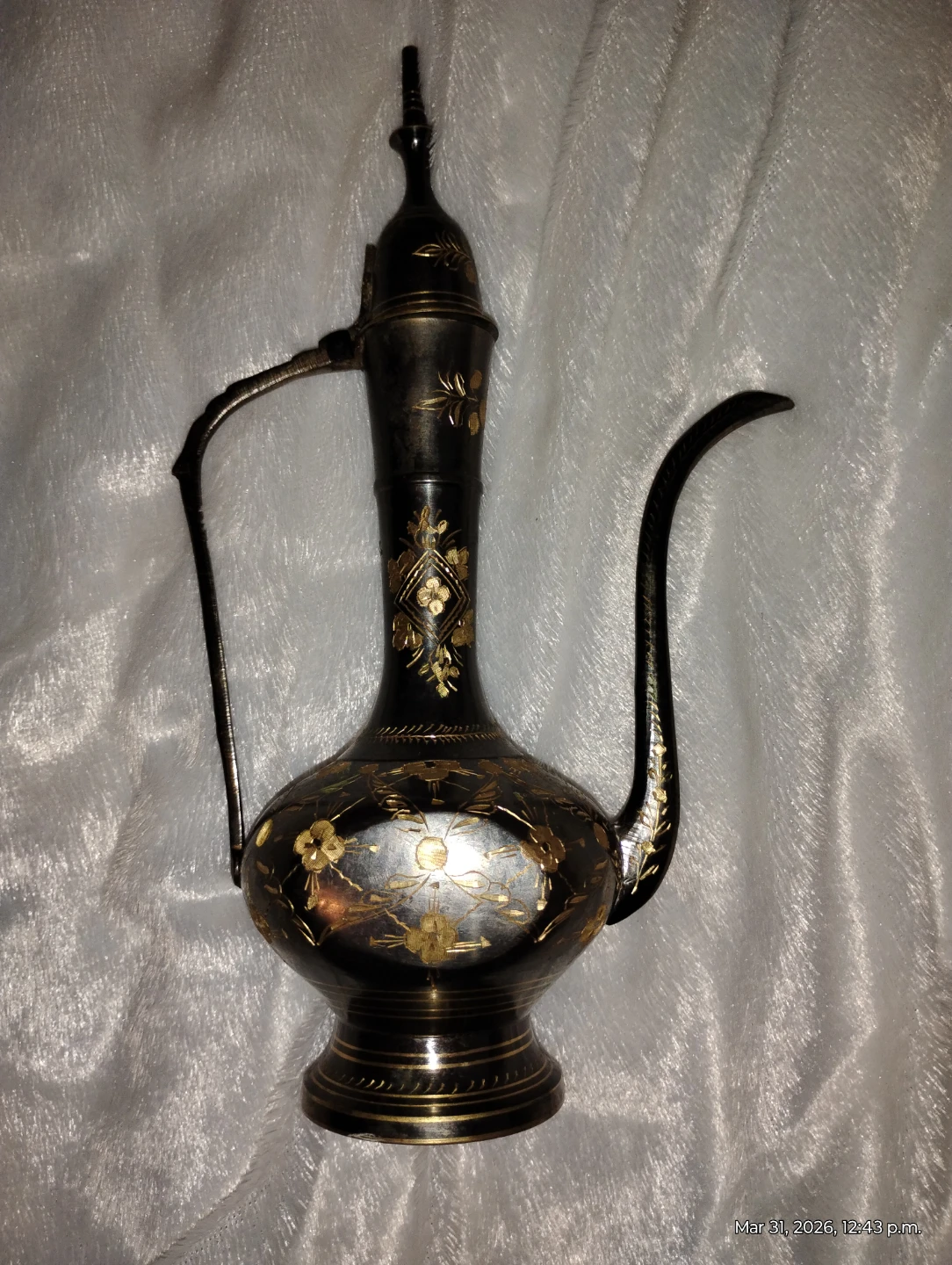 Handcrafted Indian Brass Coffee Pot - photo 2