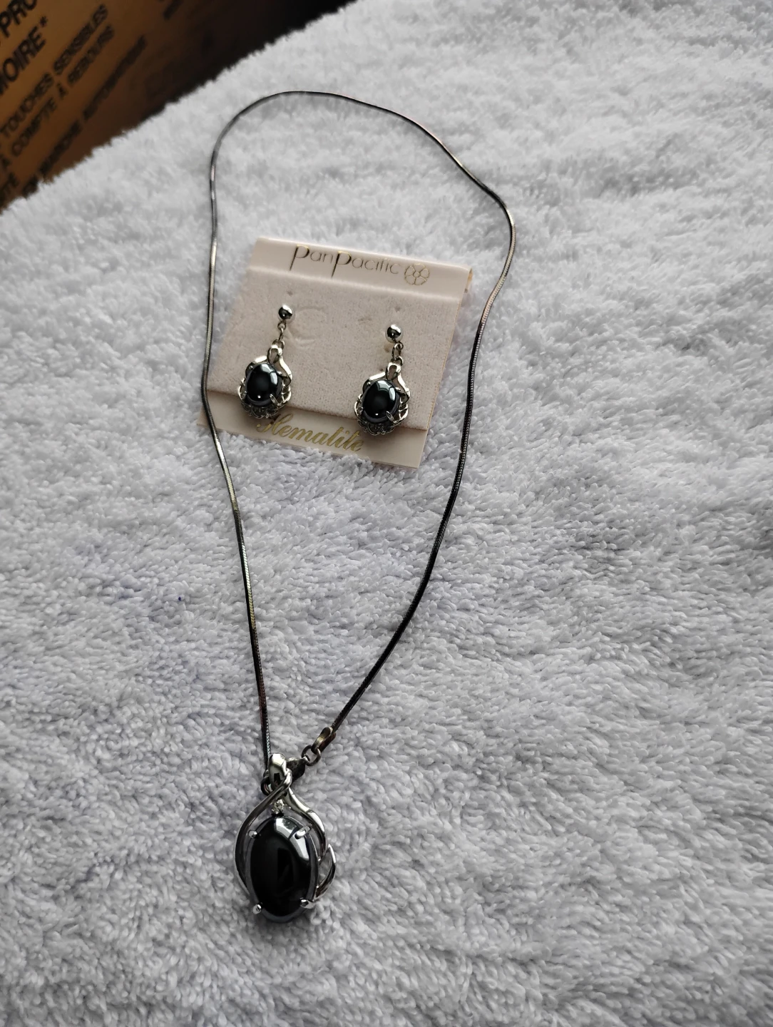 Pan Pacific Hematite Necklace and Earring Set
