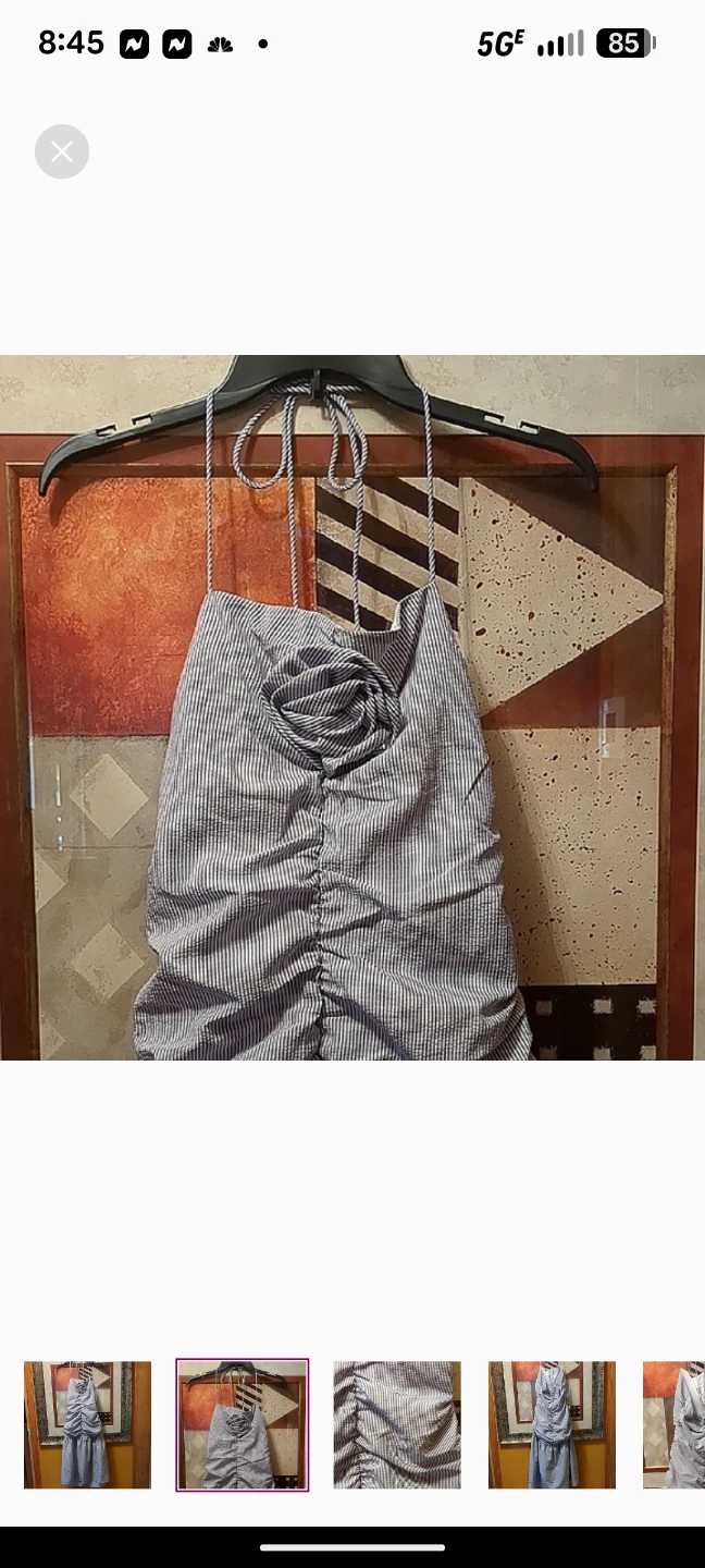Fourteenth Place Los Angeles Backless Striped Blue Dress - photo 2