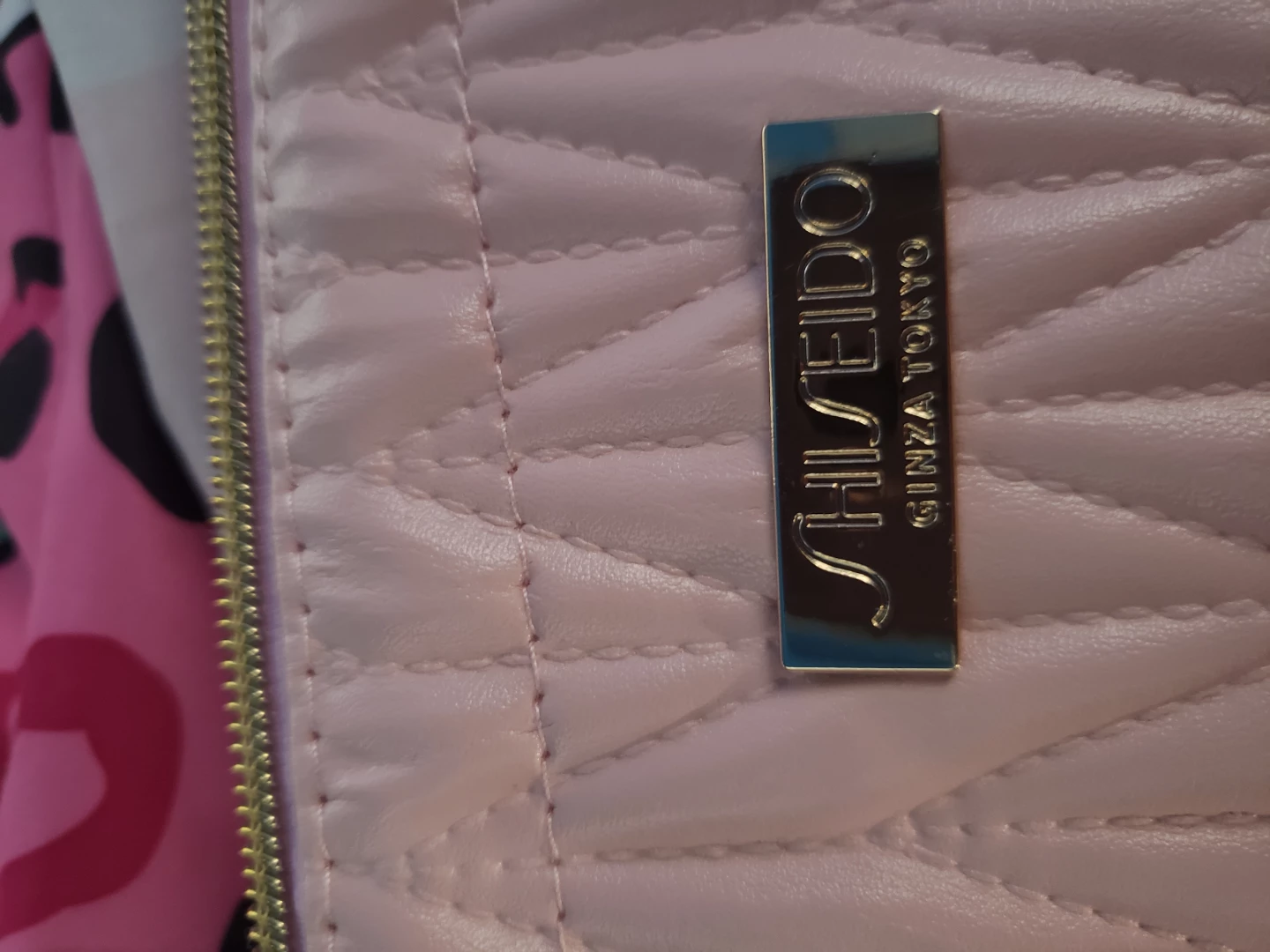 Shiseido Pink Quilted Makeup Bag - photo 3