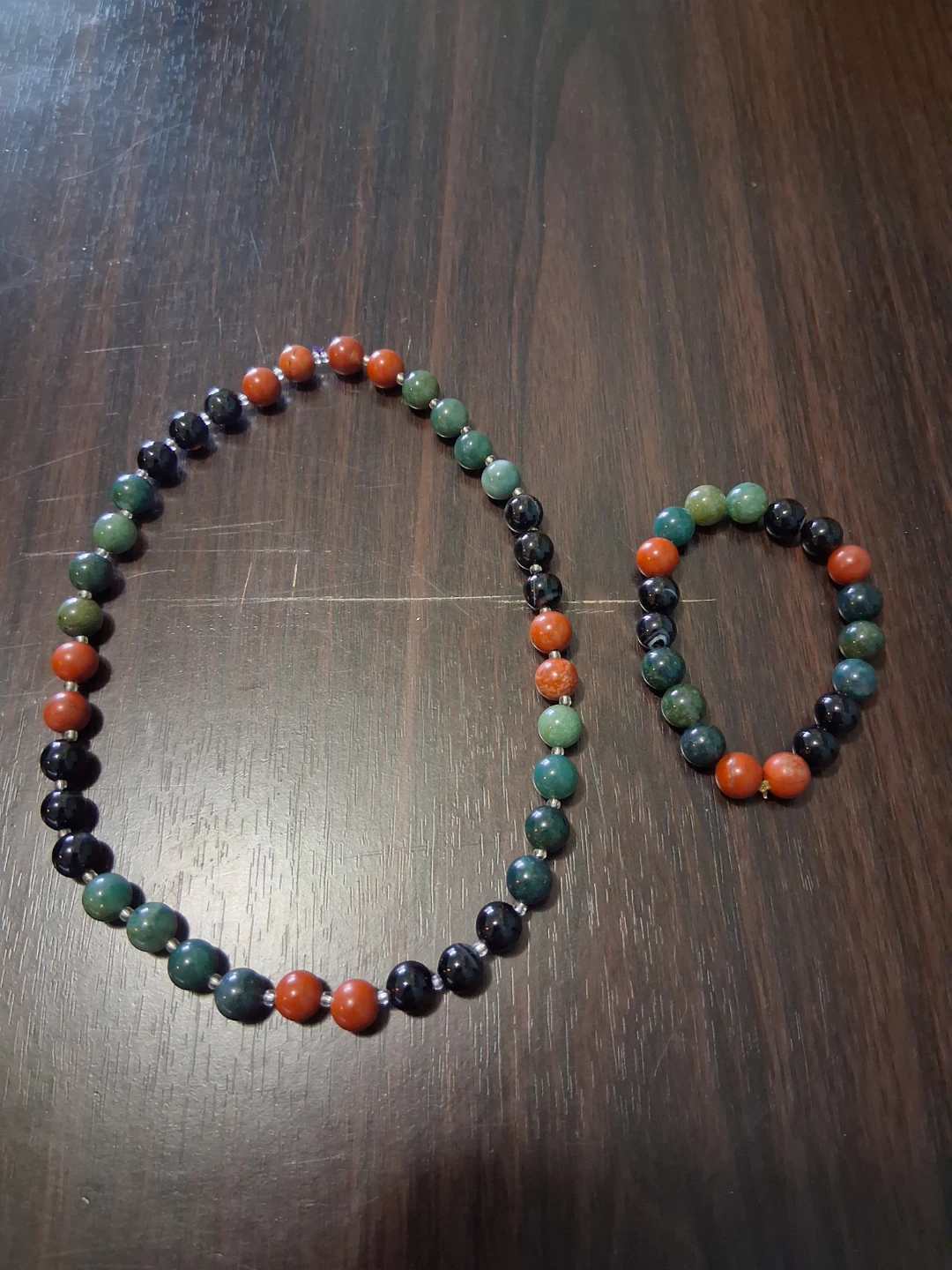 Beaded Necklace and Bracelet Set