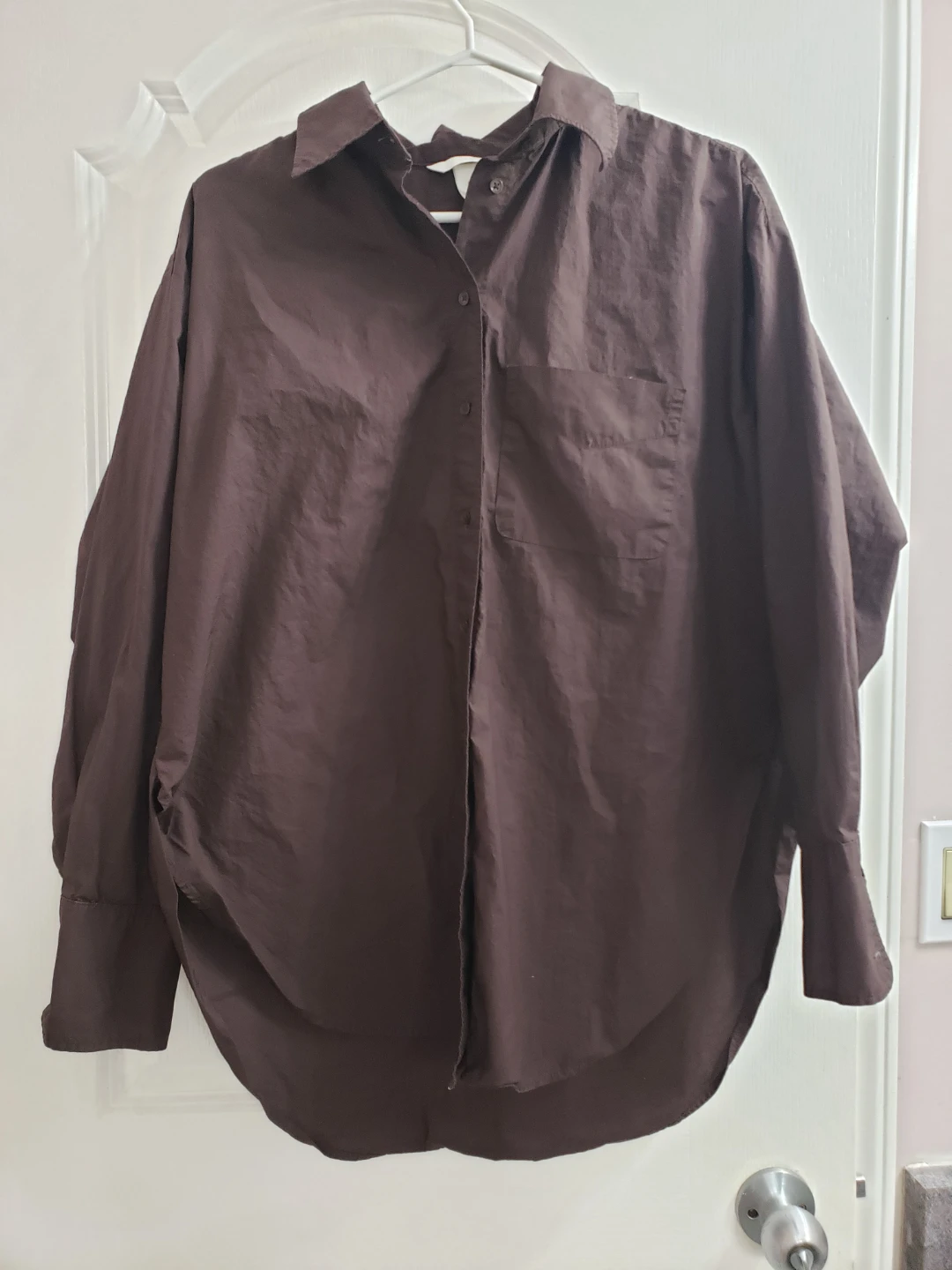 H&M oversized Brown Button-Up Shirt - Size S