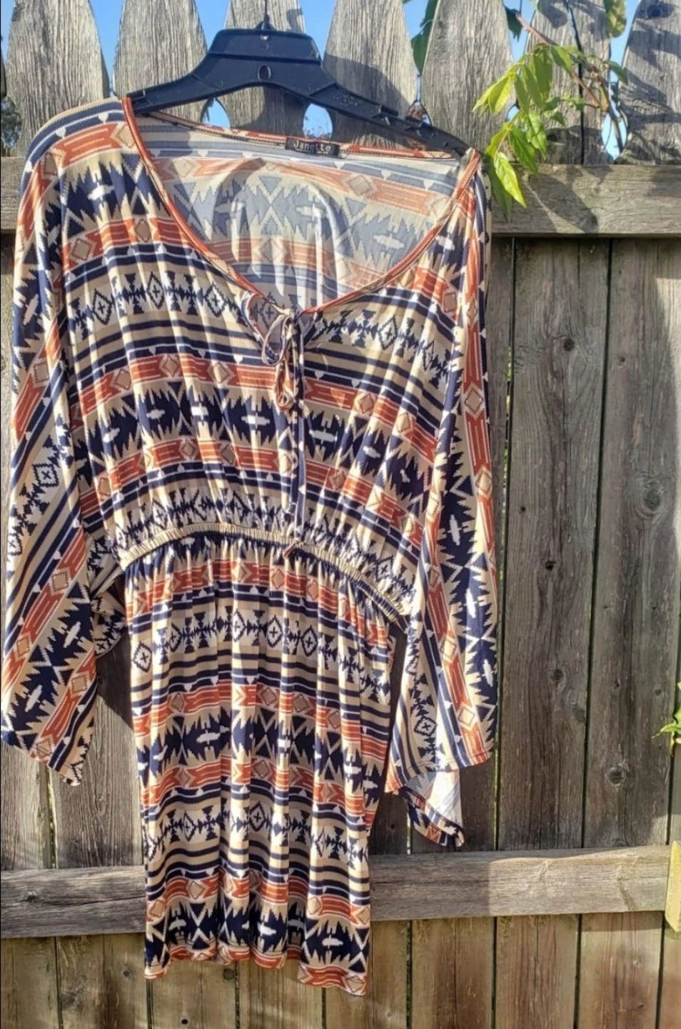 Janette Women's Boho Print Long Sleeve Dress