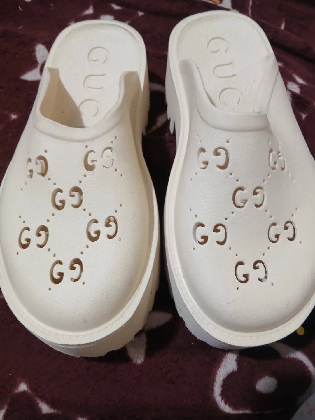 Gucci Platform Slides - White - Size 39