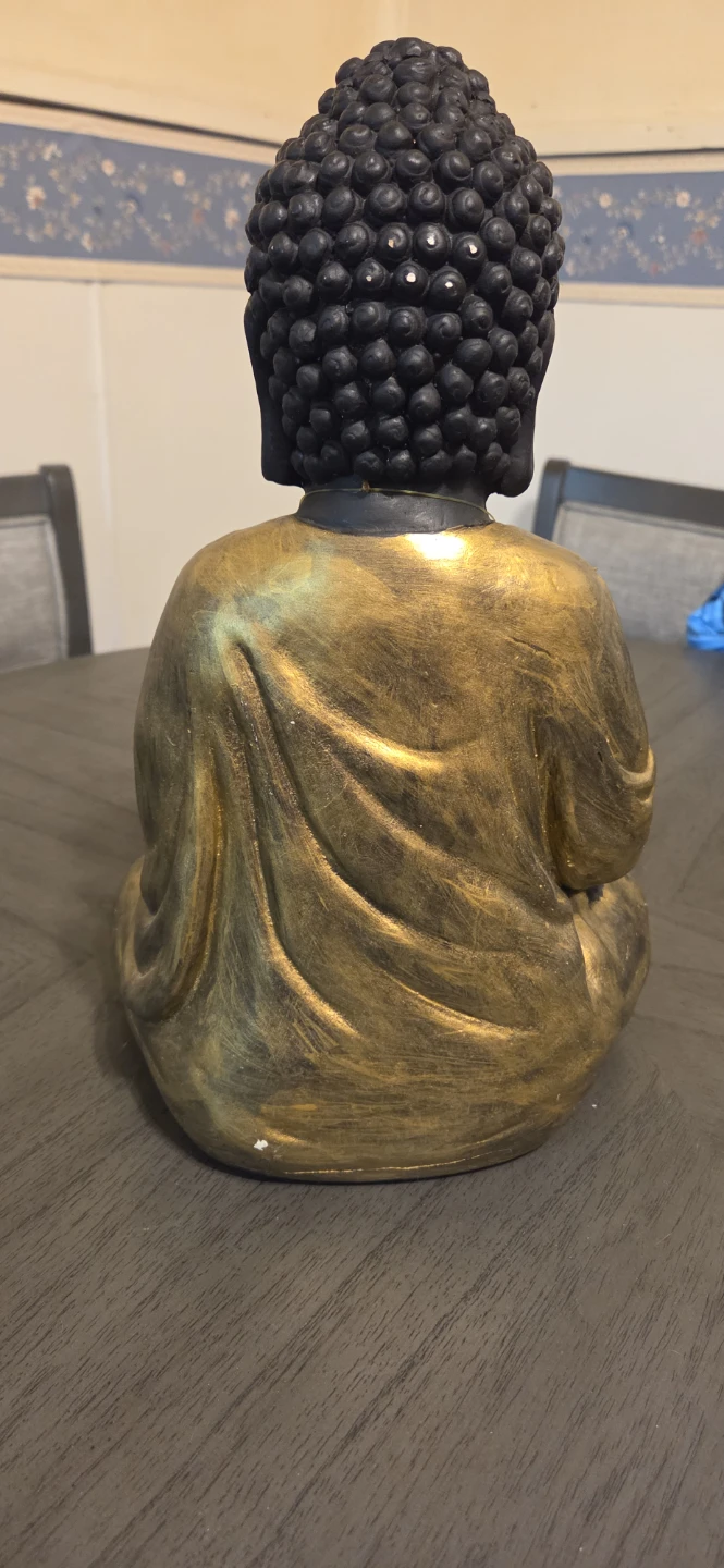 Sitting Buddha Statue - Black and Gold - photo 2
