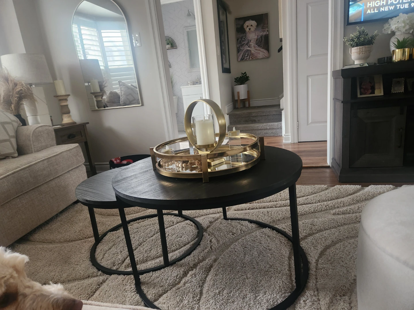 Set of 2 Nesting Coffee Tables - Black Oak