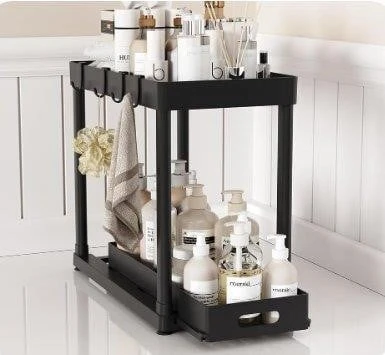 New--2-Tier pull out Sliding Organizer Shelf