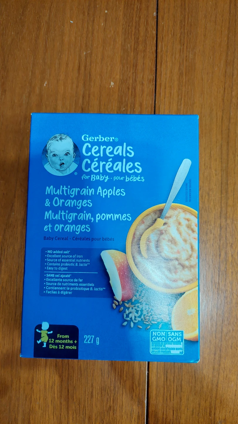 Gerber Cereals Multigrain Apples & Oranges Baby Cereal 227g