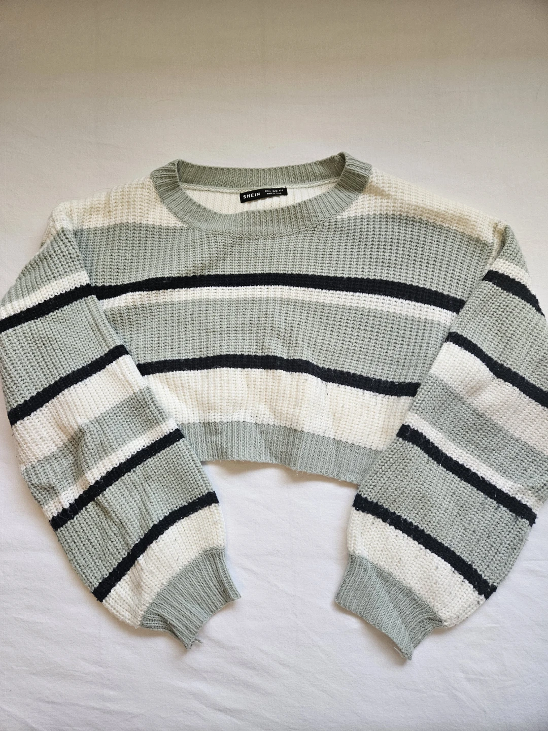 Cropped Striped Sweater - Size S