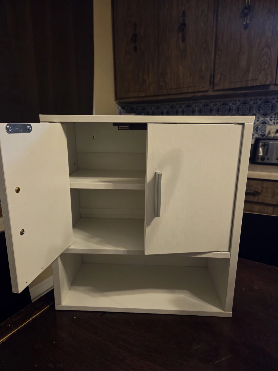 White Wall Cabinet with Double Doors - photo 2
