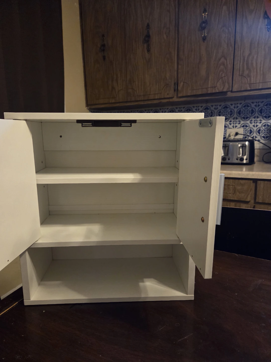 White Wall Cabinet with Double Doors - photo 3
