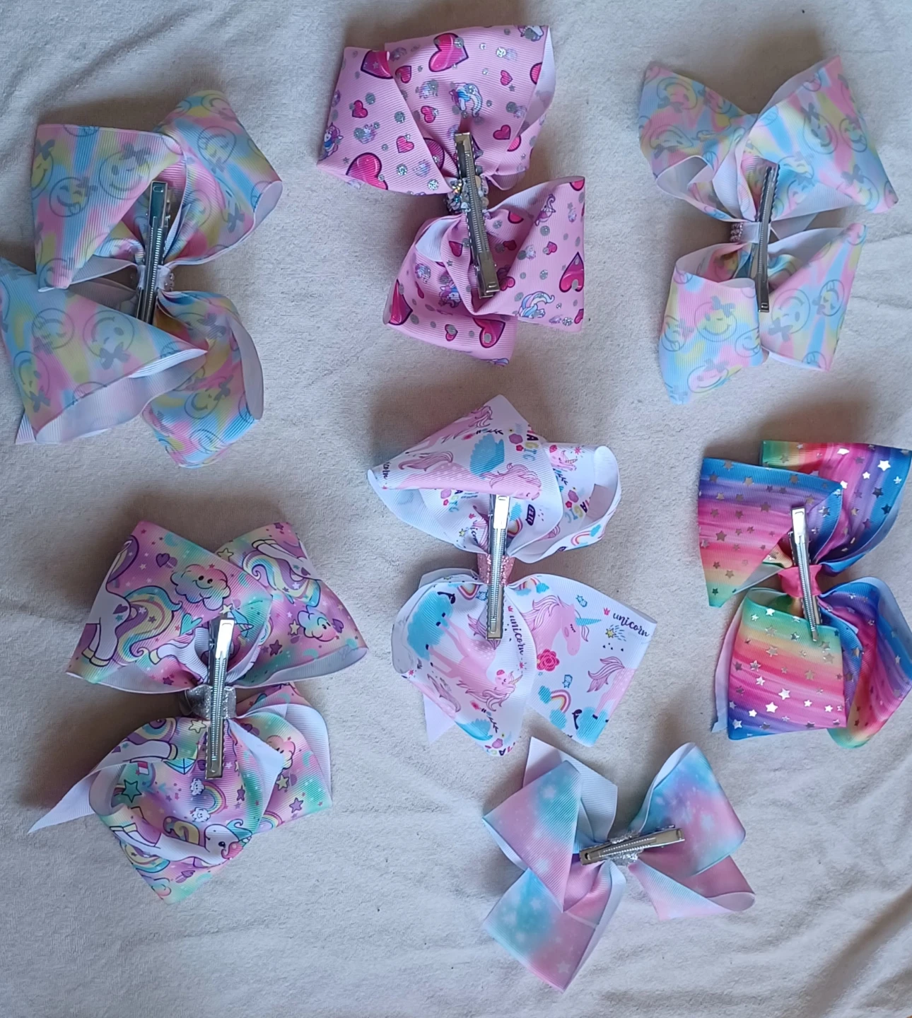 Set of 7 Assorted Unicorn and Rainbow Hair Bows - photo 2