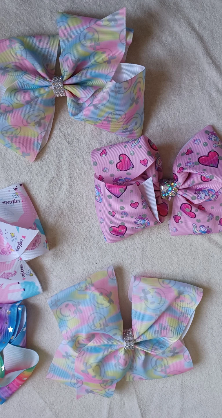 Set of 7 Assorted Unicorn and Rainbow Hair Bows - photo 4