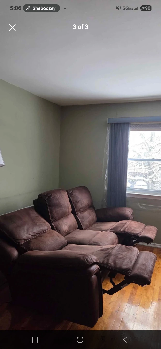 Brown Reclining Sofa from Raymour and Flanigan - photo 2