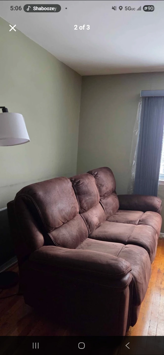 Brown Reclining Sofa from Raymour and Flanigan - photo 3
