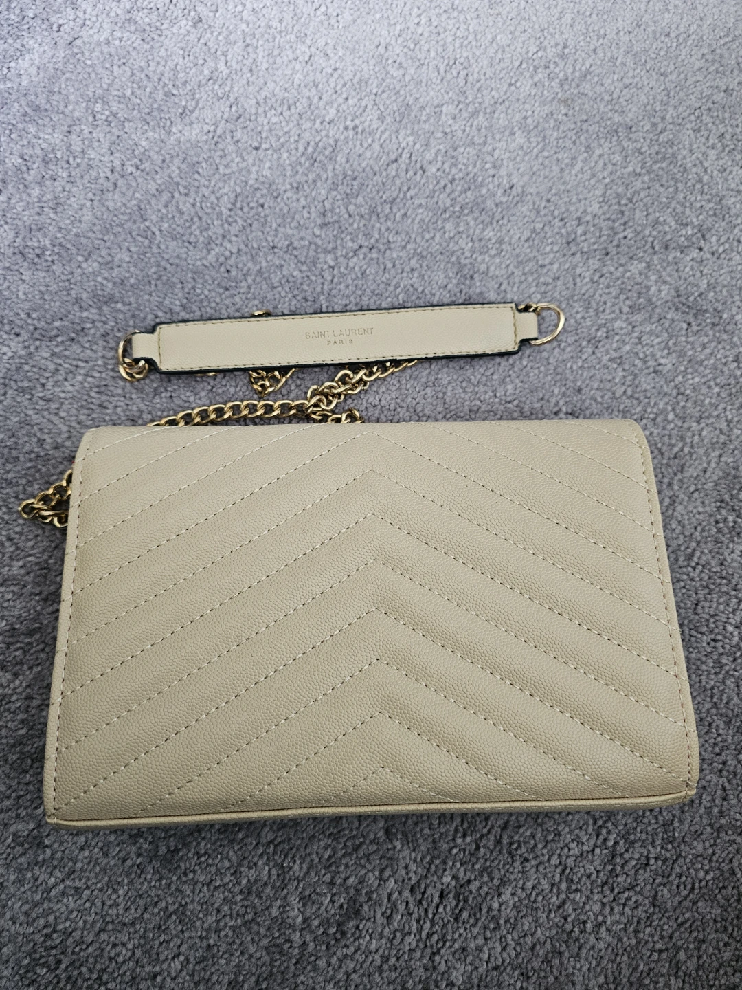 Beige Quilted Leather Wallet Bag (YSL Inspired) - photo 2