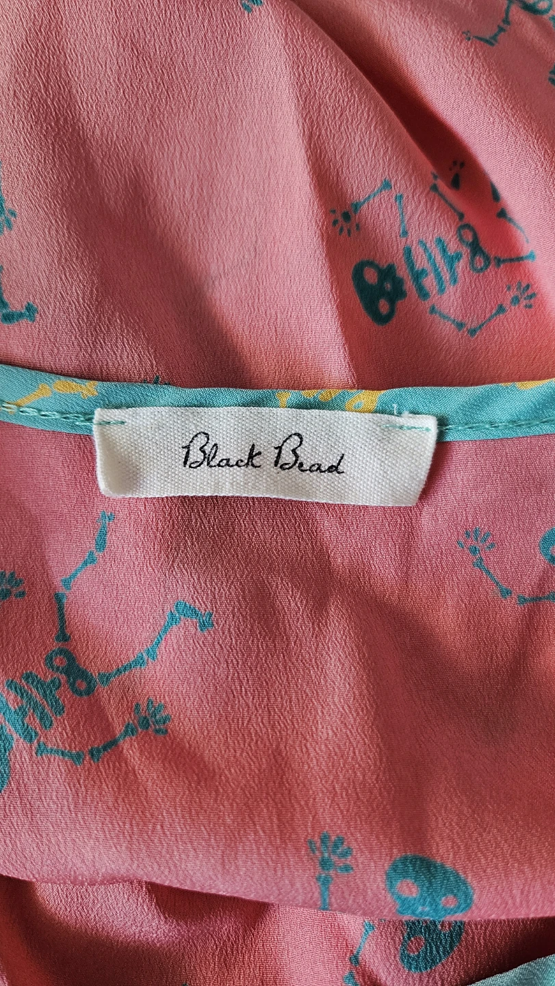 Black Bead Pink Skeleton Print Dress - photo 3