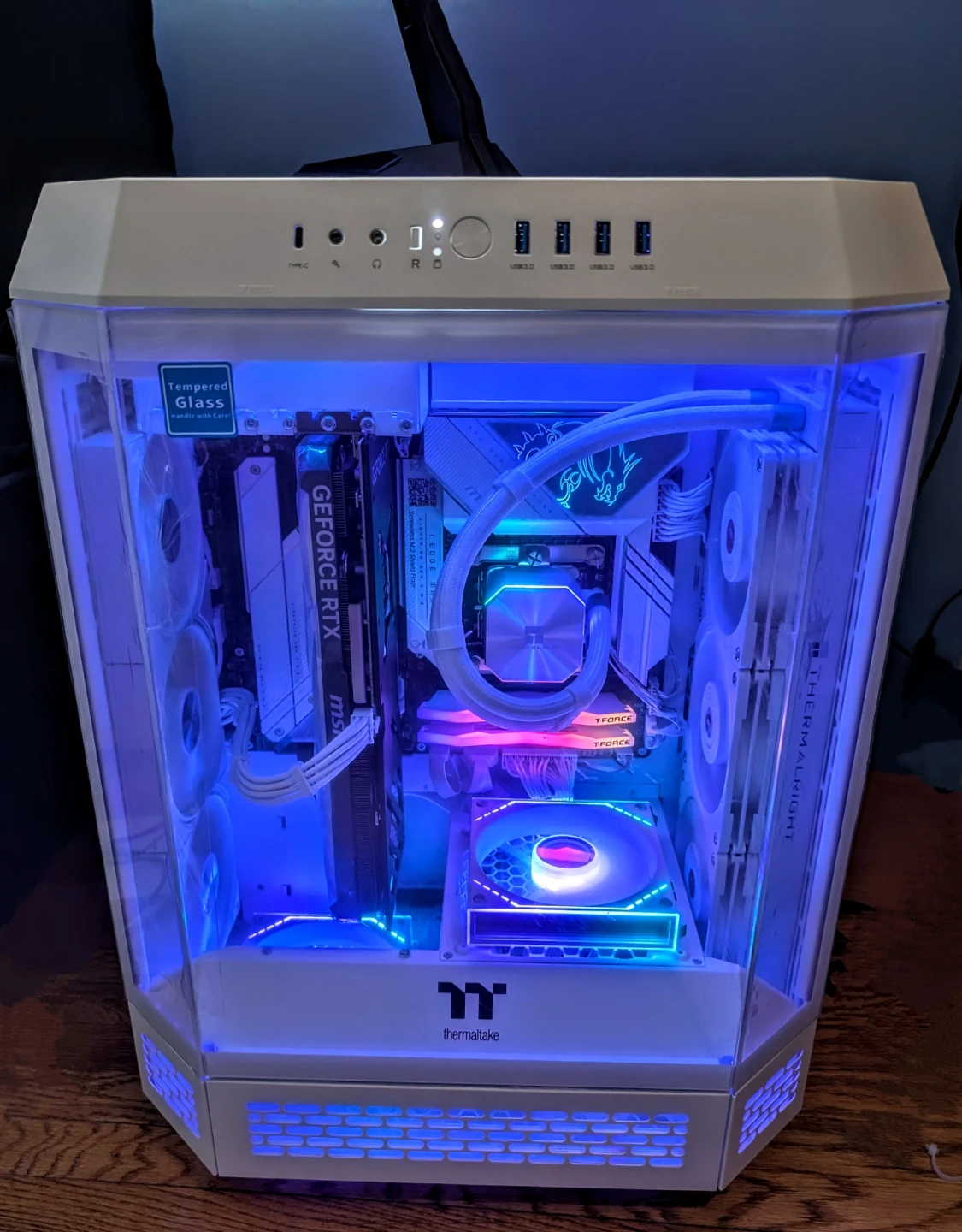 Thermaltake White PC Case with RGB Fans and AIO Cooler - photo 2