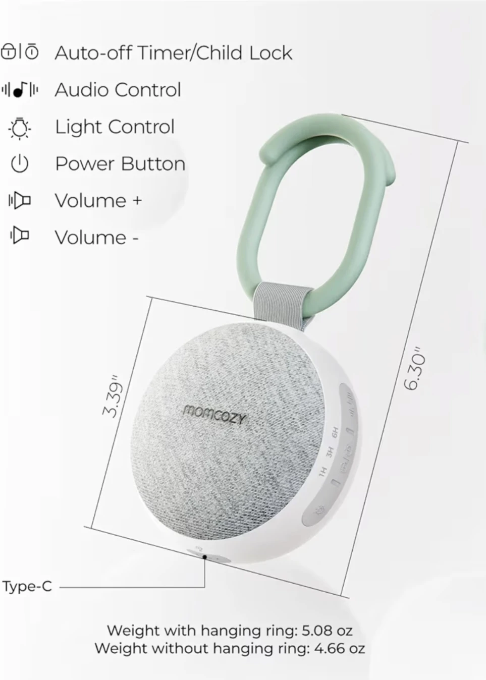 Momcozy Portable Sound Machine & Night Light - photo 3