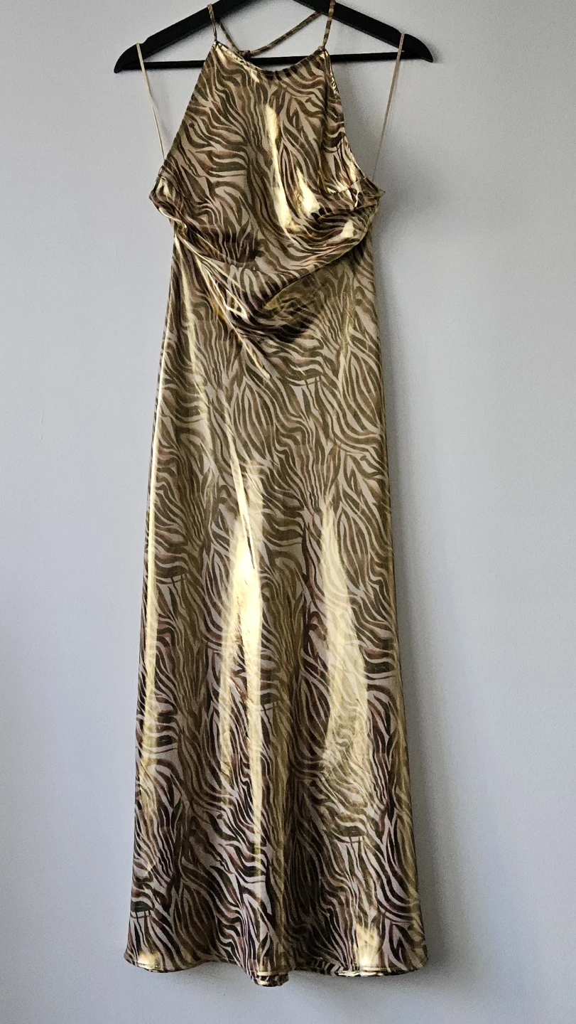 ZARA Halter Neck Maxi Dress - XS - Animal Print - photo 2
