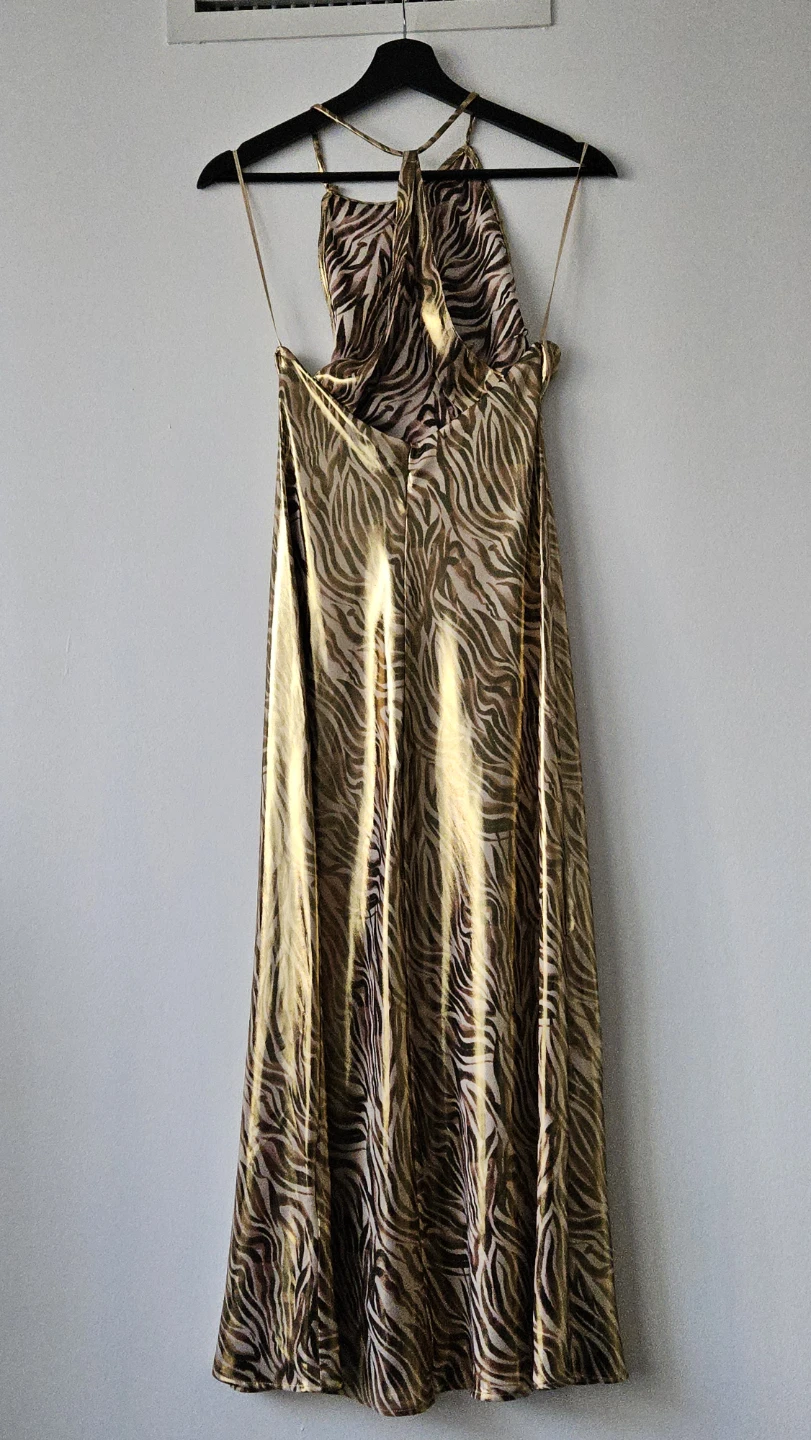 ZARA Halter Neck Maxi Dress - XS - Animal Print - photo 3