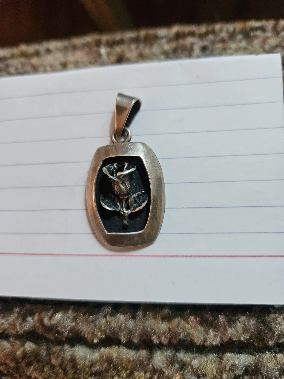Rose Silver Pendant Hand Made