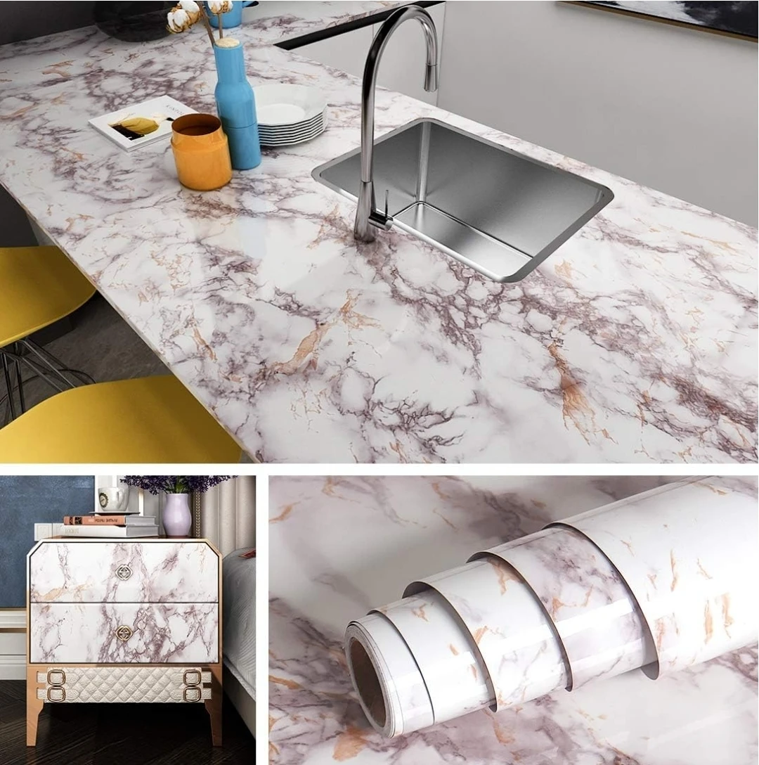 Marble Contact Paper Peel & Stick Countertop Wrap 24" x 197"