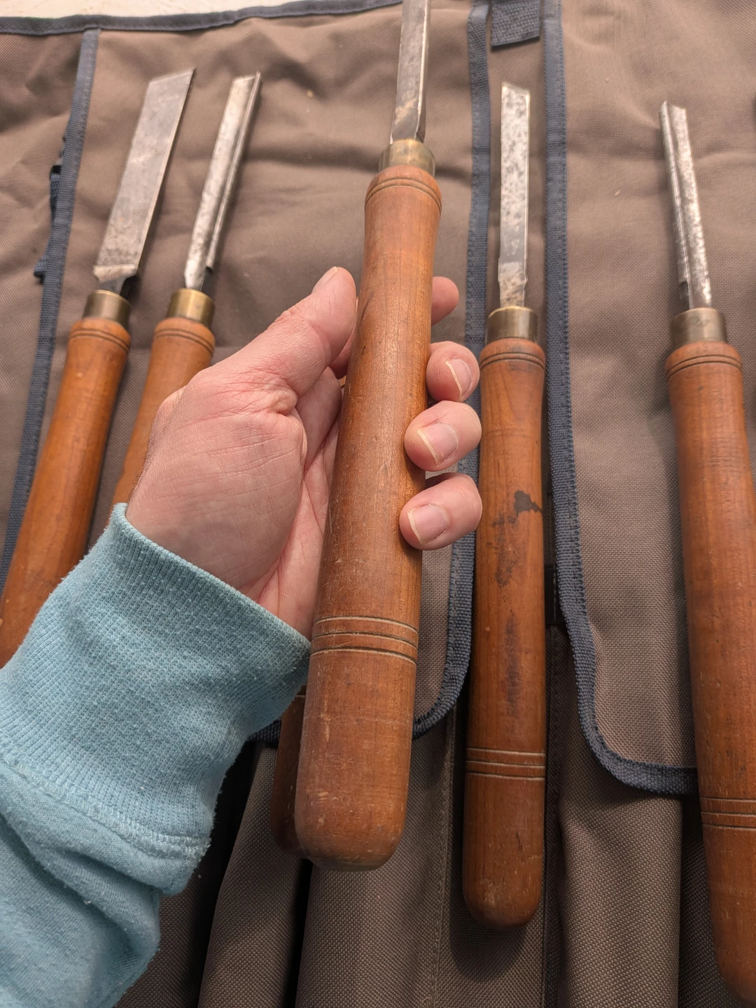 Lathe Carving Chisel Set with Lee Valley Tools bag - photo 5