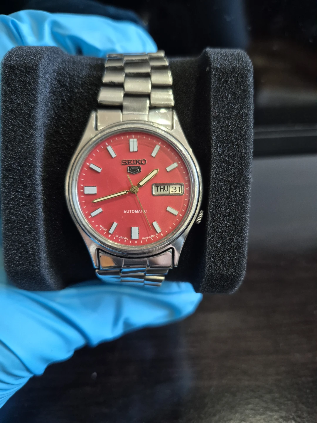 Vintage Seiko 5 Automatic Watch - Red Dial - photo 5