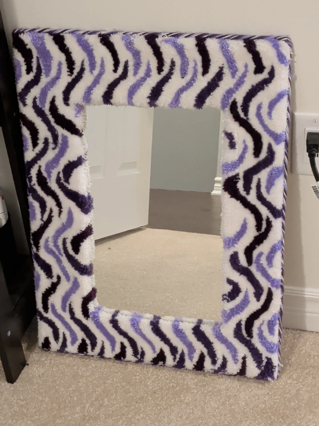 Decorative Mirror with Shag Border