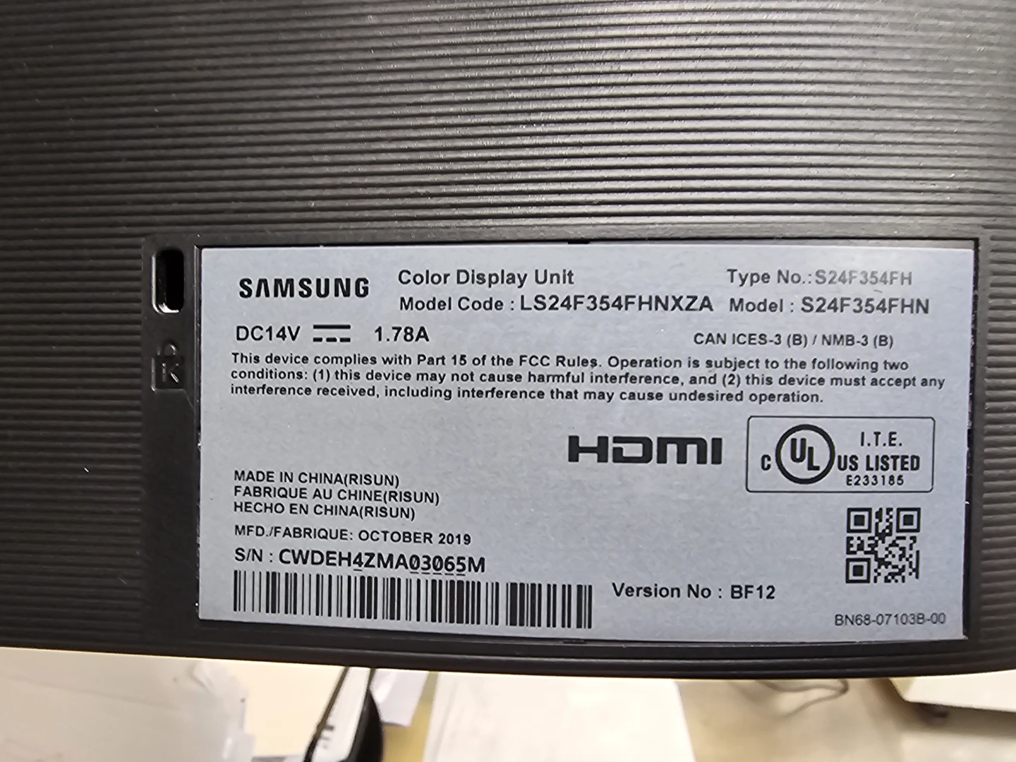 Samsung 24" Color Display Unit Monitor