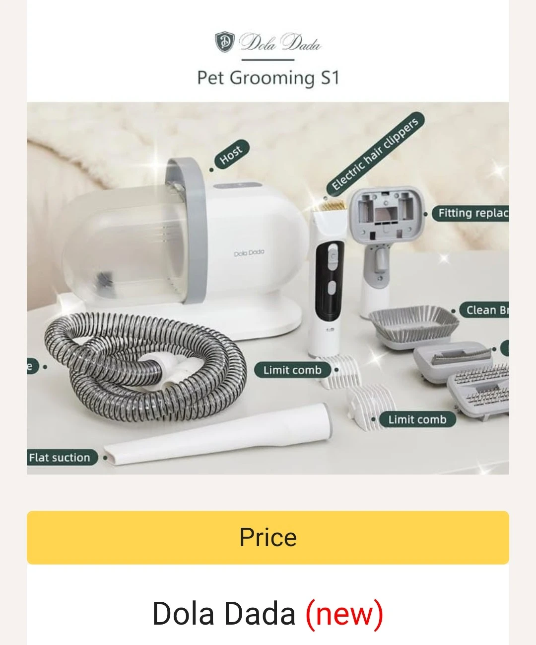 Floia Pet Grooming Vacuum Kit with Accessories