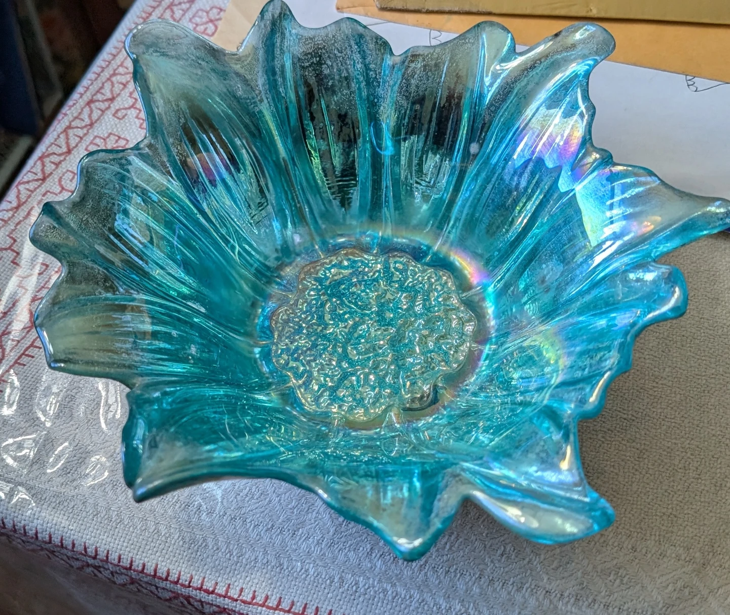 Iridescent Glass Flower Bowl - photo 2