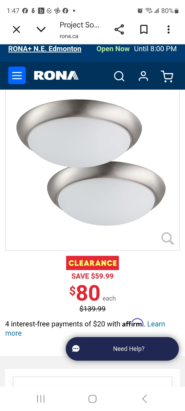 Project Source LED Flushmount Ceiling Fixture - Brushed Nickel - photo 2