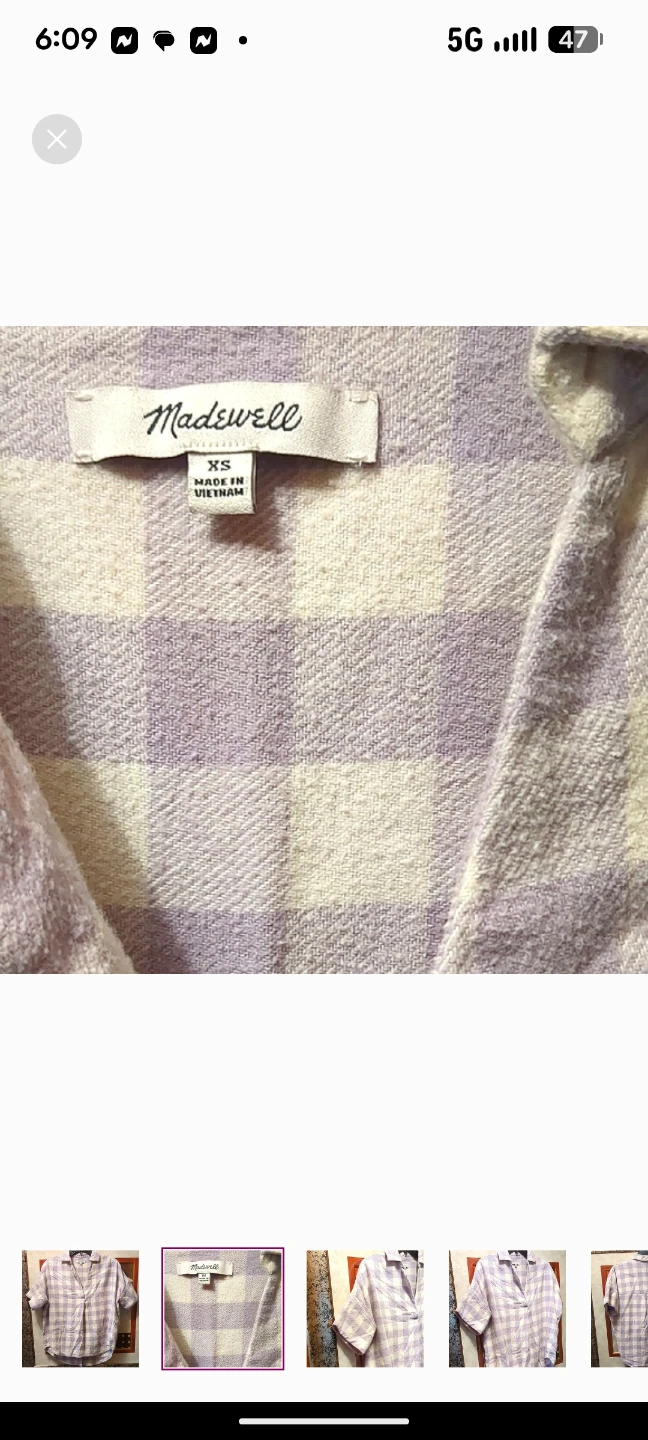Madewell Purple and White Button Down Blouse - photo 2