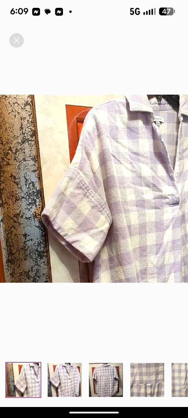 Madewell Purple and White Button Down Blouse - photo 3