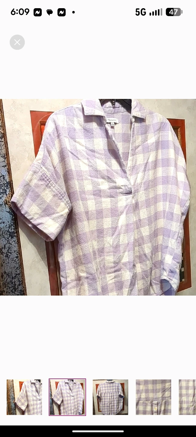 Madewell Purple and White Button Down Blouse - photo 4