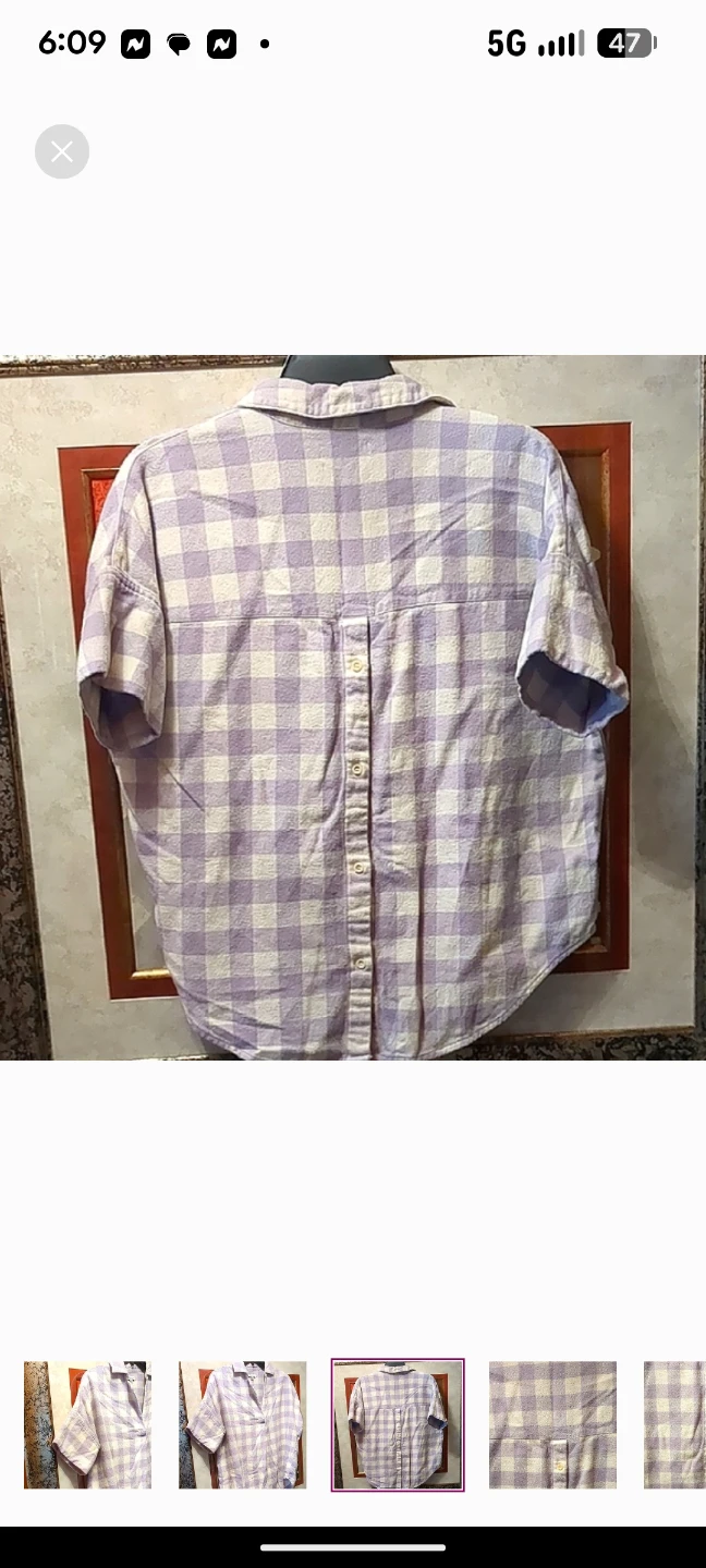 Madewell Purple and White Button Down Blouse - photo 5