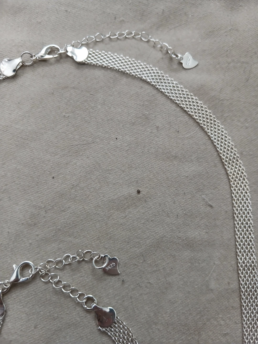 925 Silver Woven Mesh Necklace And Bracelet Set - photo 3
